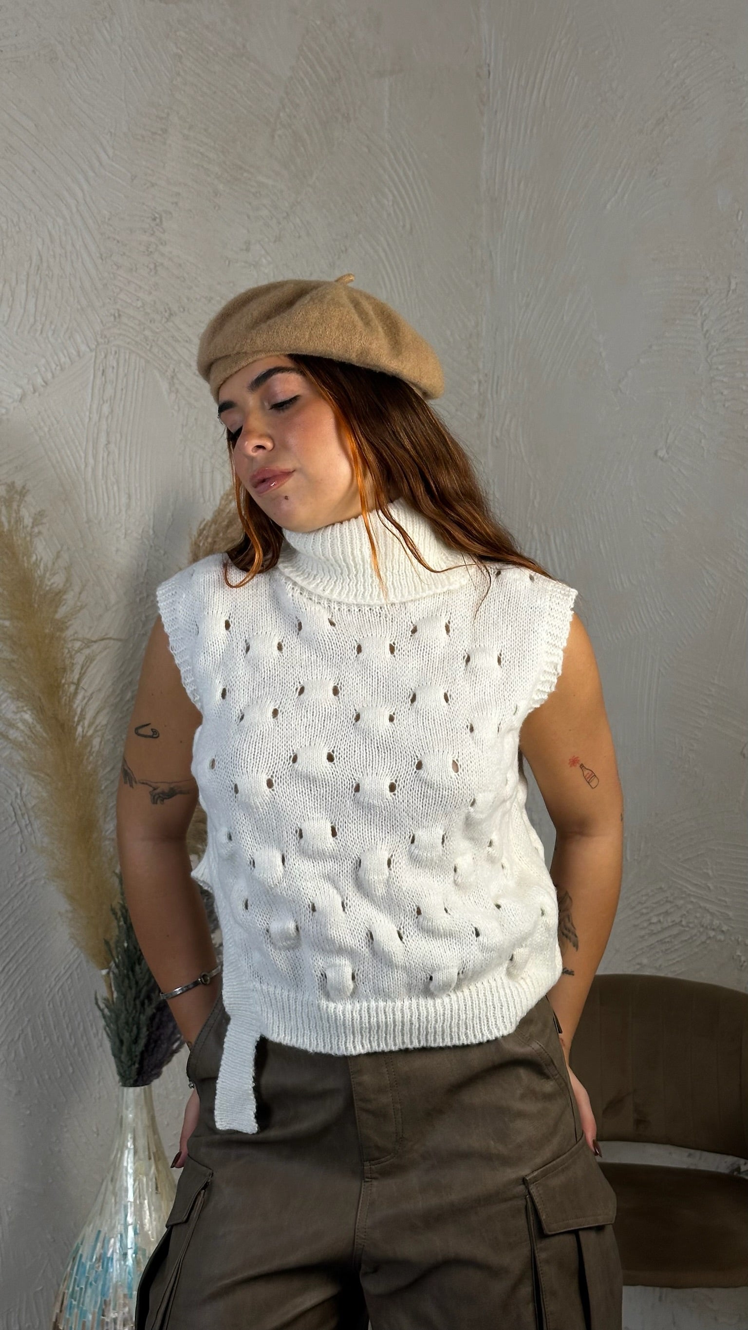 Maglione Smanicato White