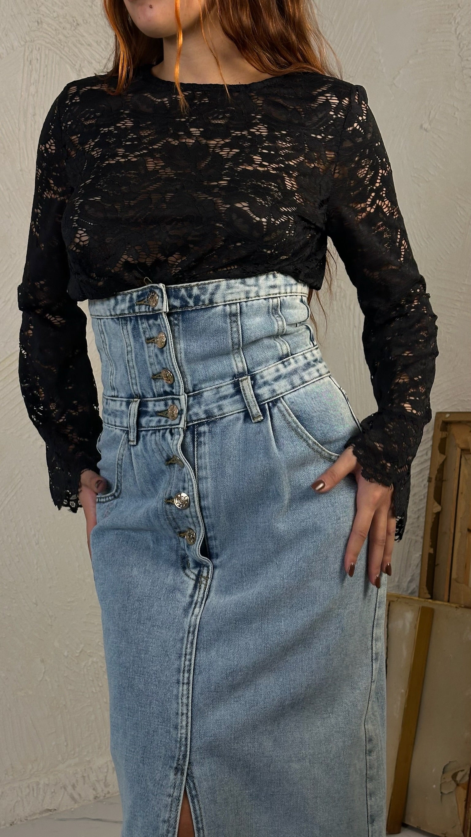 Denim Skirt High